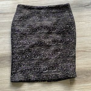 Ann Taylor Black and Purple Tweed Skirt